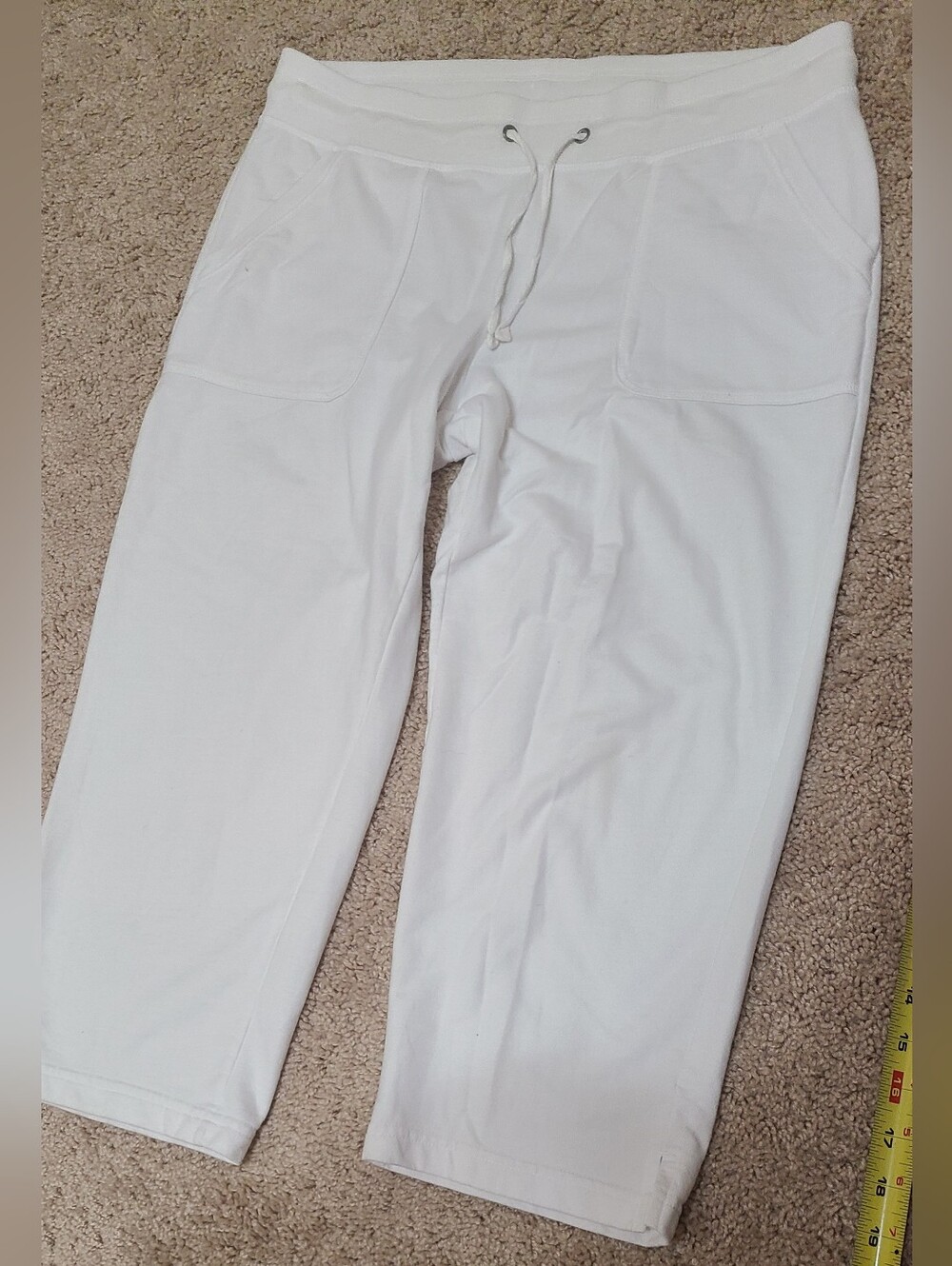 White Drawstring Casual Pants